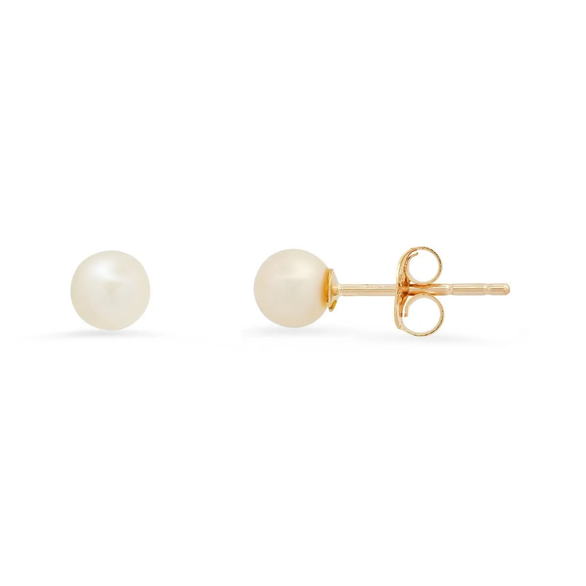 10k Yellow Gold Genuine Freshwater Pearl Pearl Stud Earrings