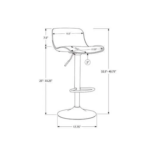 33" BlackwithBlack Metal Hydraulic Lift Barstool  2 pcs