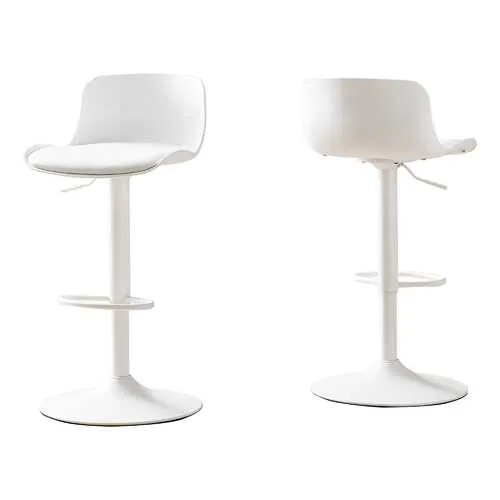 33" WhitewithWhite Metal Hydraulic Lift Barstool  2 pcs