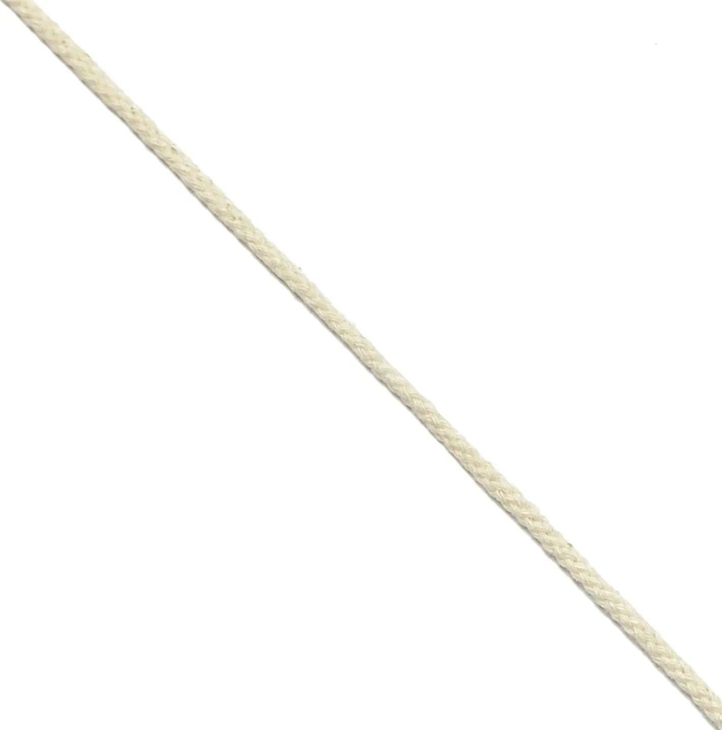 5mm Cotton Braided Round Macrame Cord - Natural and White (by the yard)