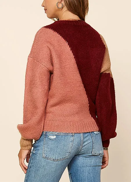 Abstract Color Block Sweater