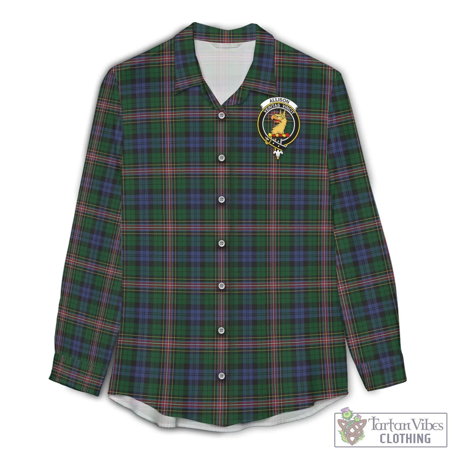 Allison Tartan Women's Casual Shirt with Family Crest