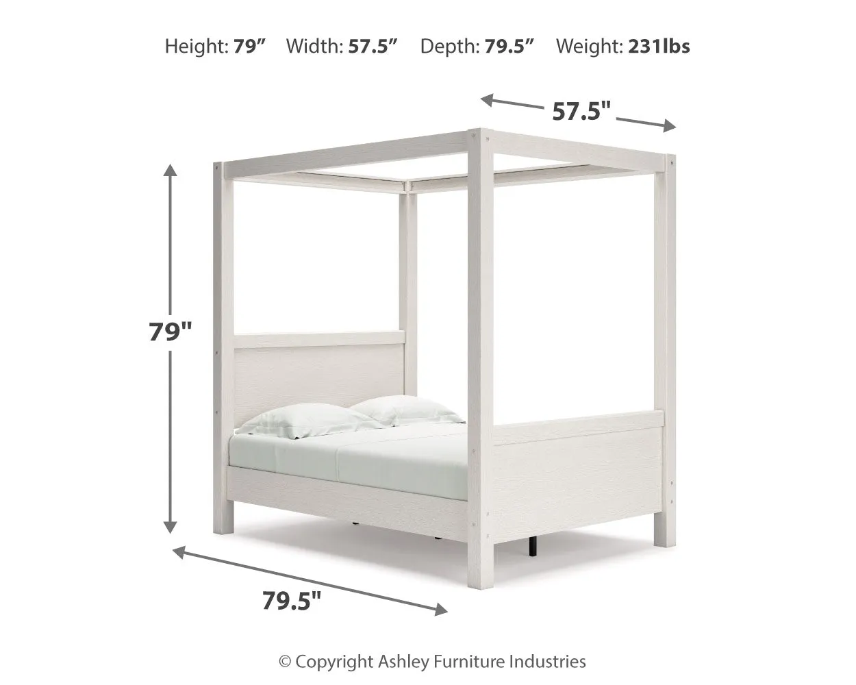 Aprilyn Full Canopy Bed with Dresser and Chest