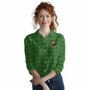 Ashmore Irish Clan Tartan Women's Casual Shirt with Coat of Arms