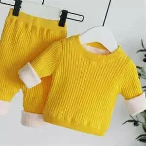 Baby Boys Plus Velvet Thick Sets Toddler Warm Pajamas Suit Winter Baby