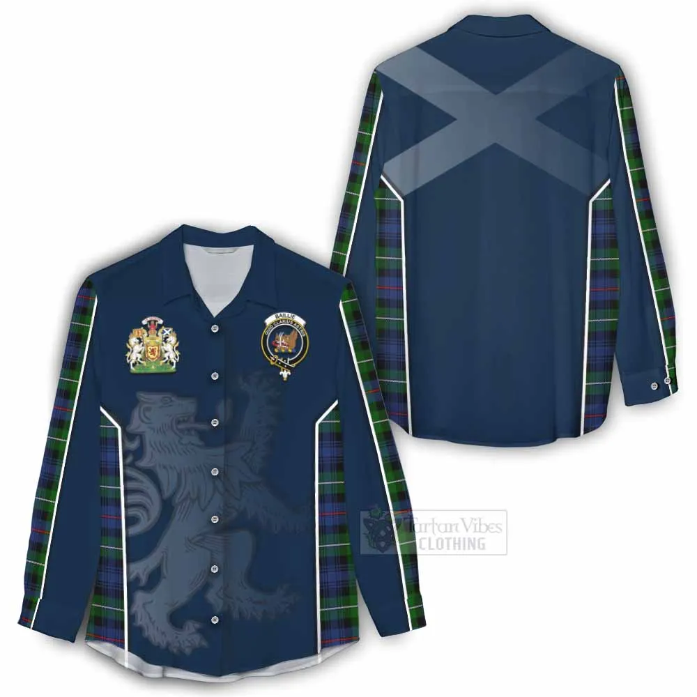 Baillie (Bailey) Tartan Women's Casual Shirt with Family Crest and Lion Rampant Vibes Sport Style