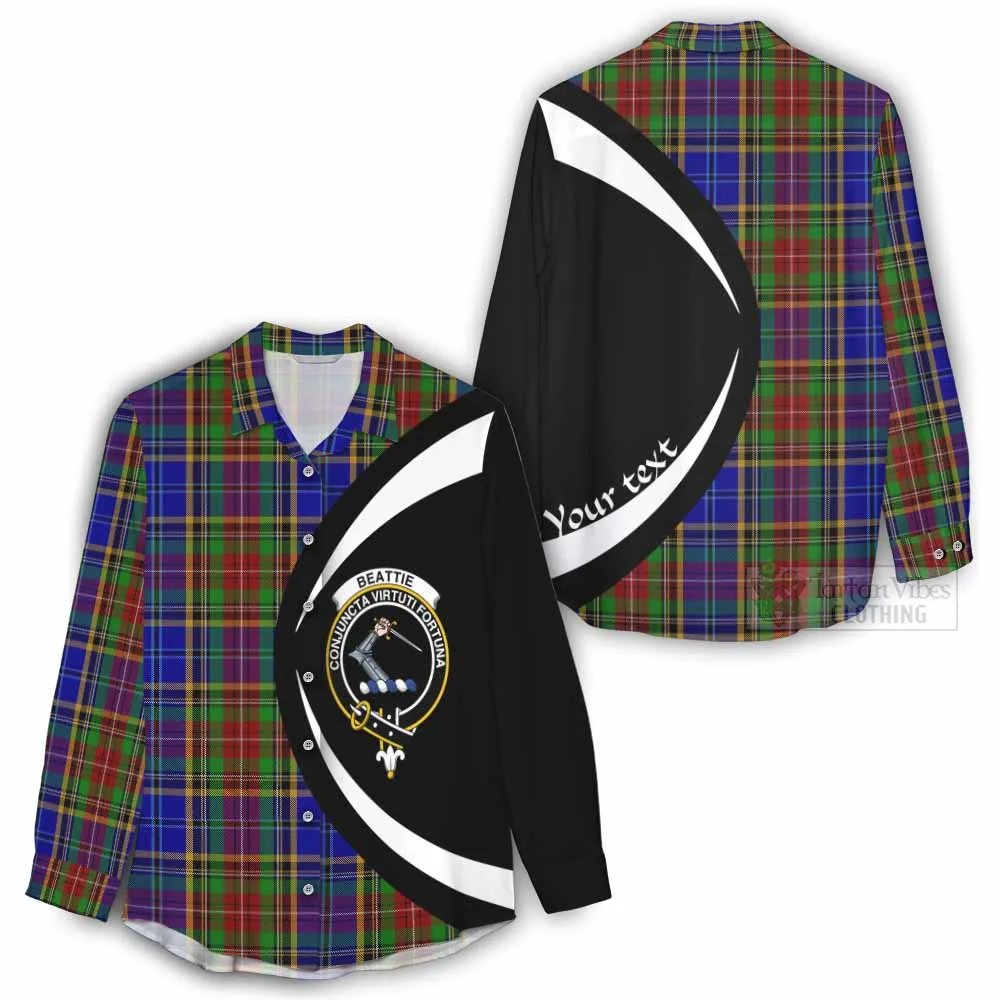 Beattie (Beatty) Tartan Women's Casual Shirt with Family Crest Circle Style