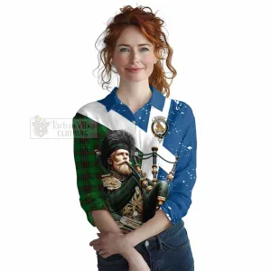 Beveridge Tartan Women's Casual Shirt with Family Crest Scottish Bagpiper Vibes