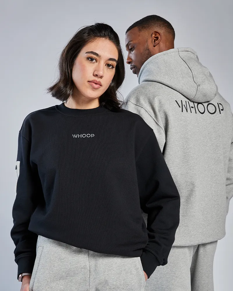 Black WHOOP Unisex Crewneck