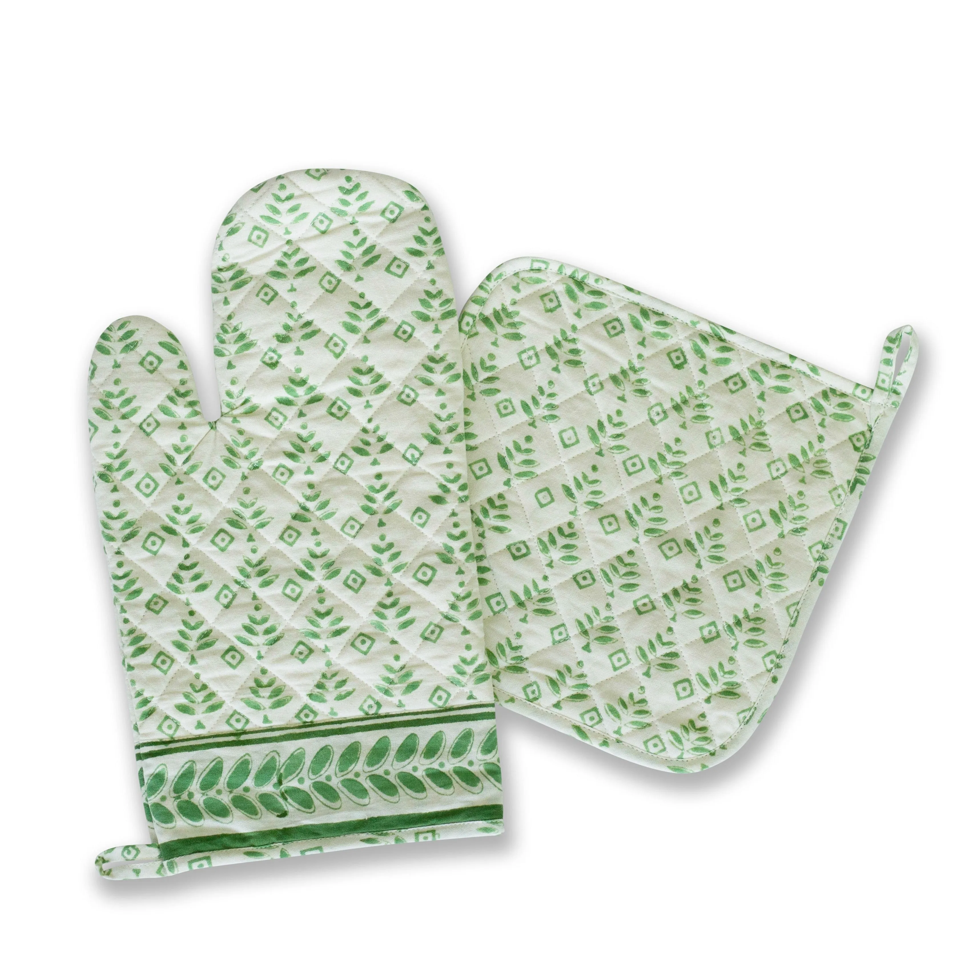 Blue Spruce Oven Mitt Set