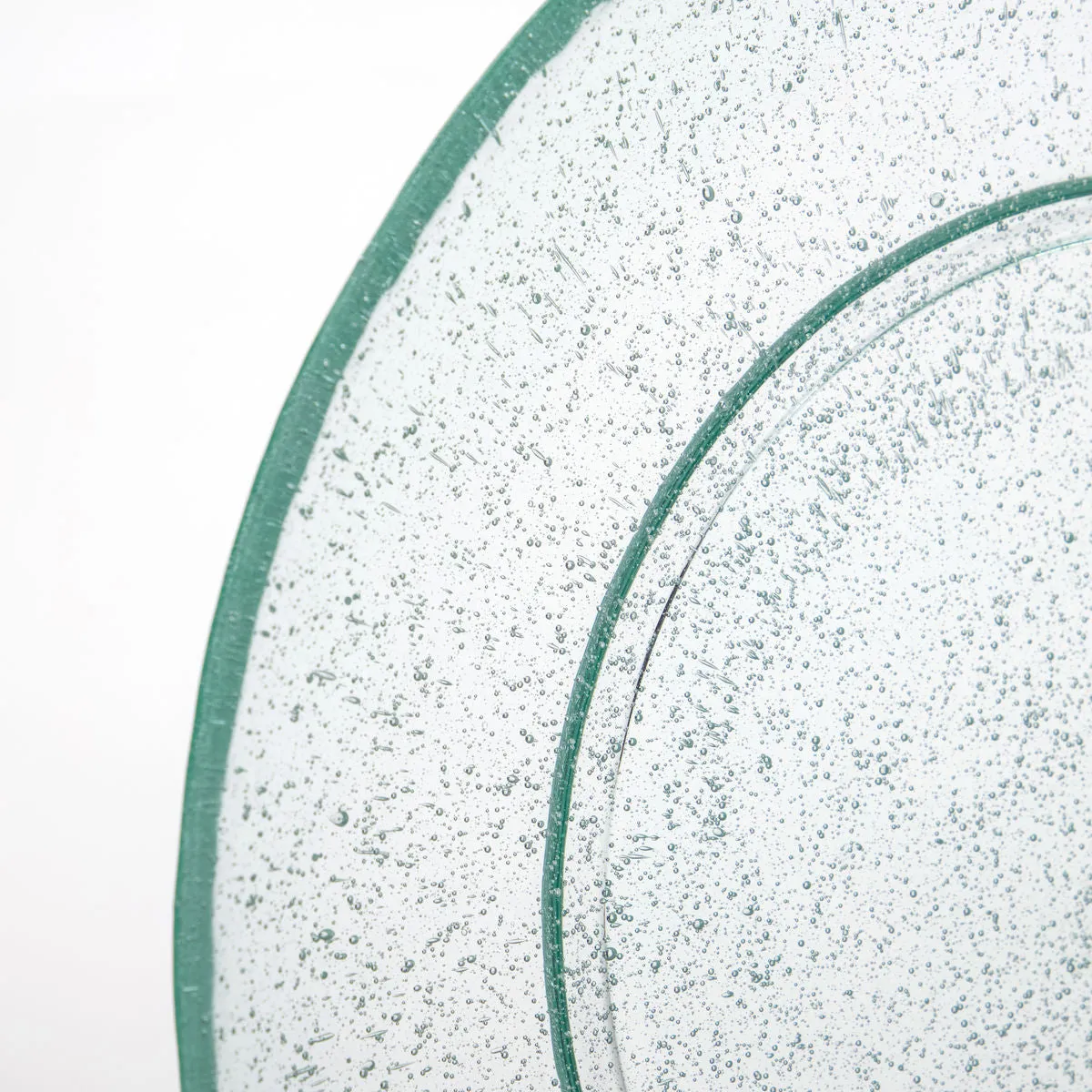 Bubble Glass Plate - Small - Aqua Blue or Green