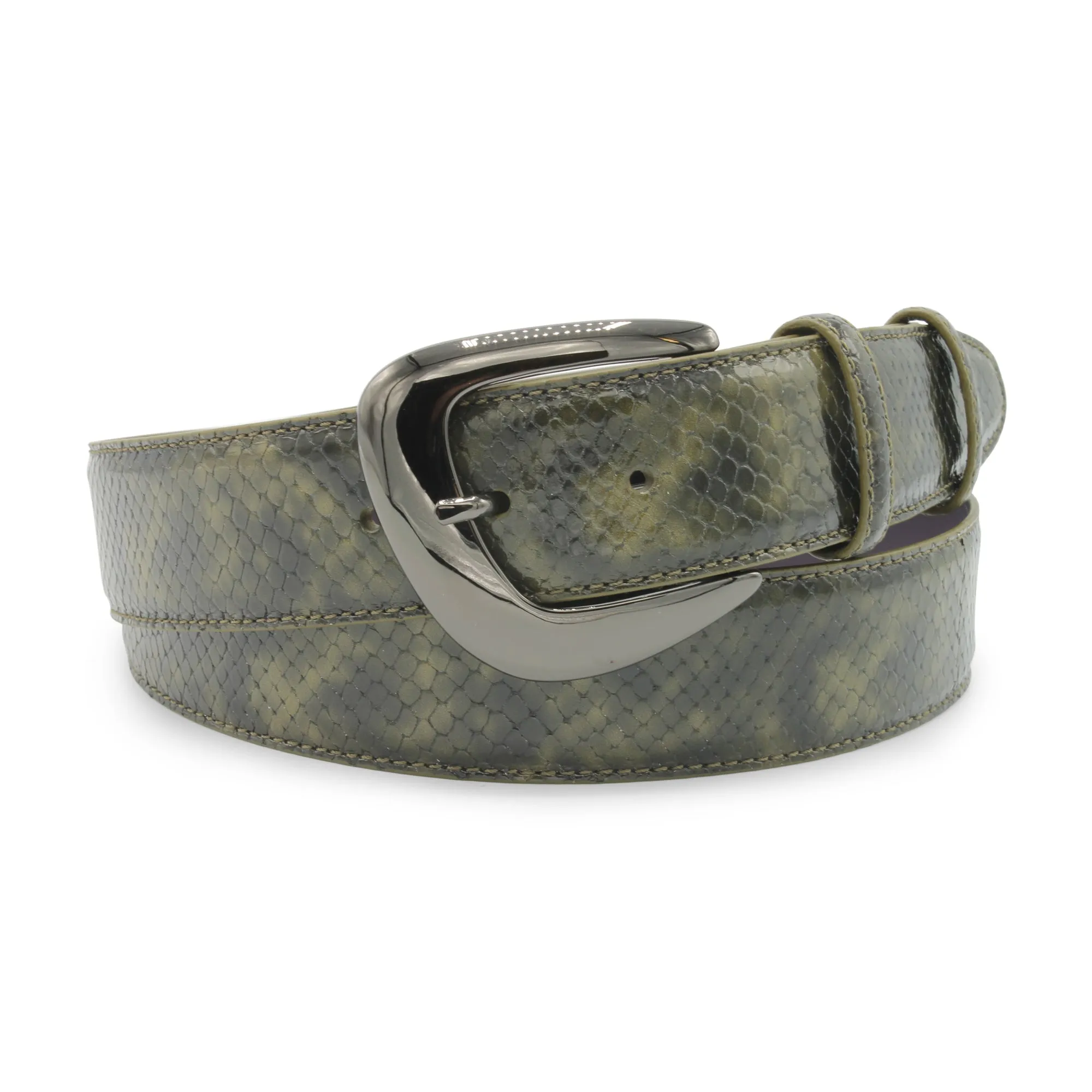 Camouflage Viper Effect Gunmetal Prong Belt