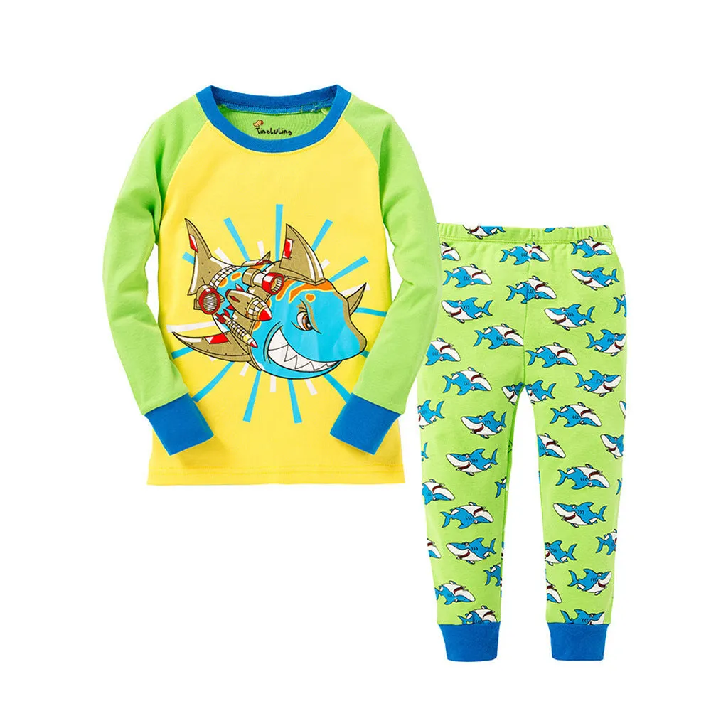 Cartoon Dinosaur Print Pajama Set