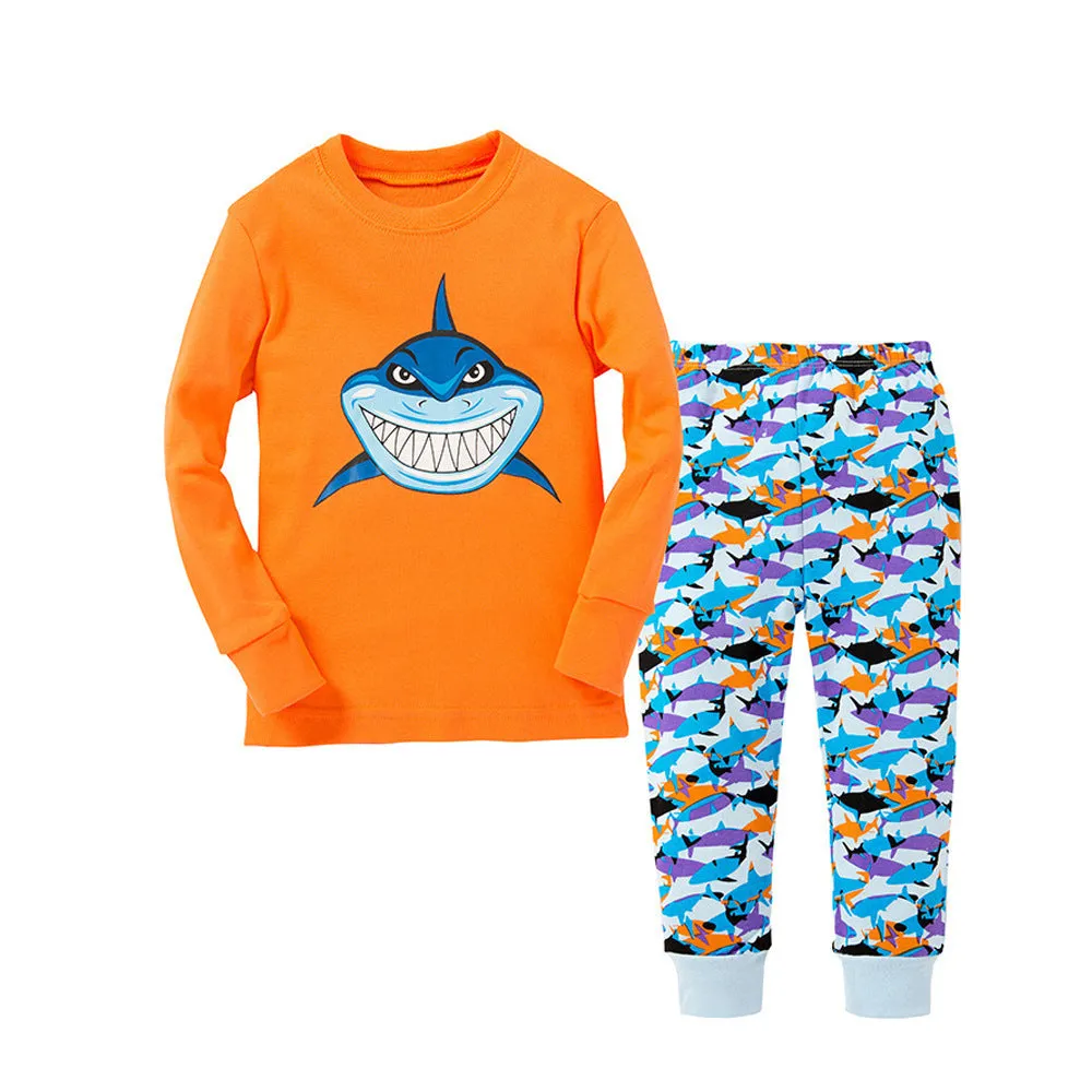 Cartoon Dinosaur Print Pajama Set