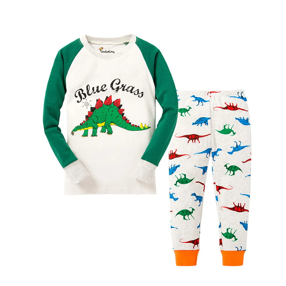 Cartoon Dinosaur Print Pajama Set