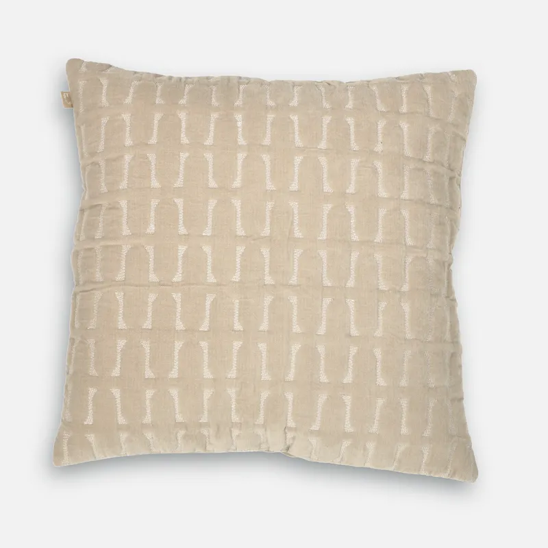 Cotton Cushion Cover | Twig Embroidered | Grey | 45 x 45 cm