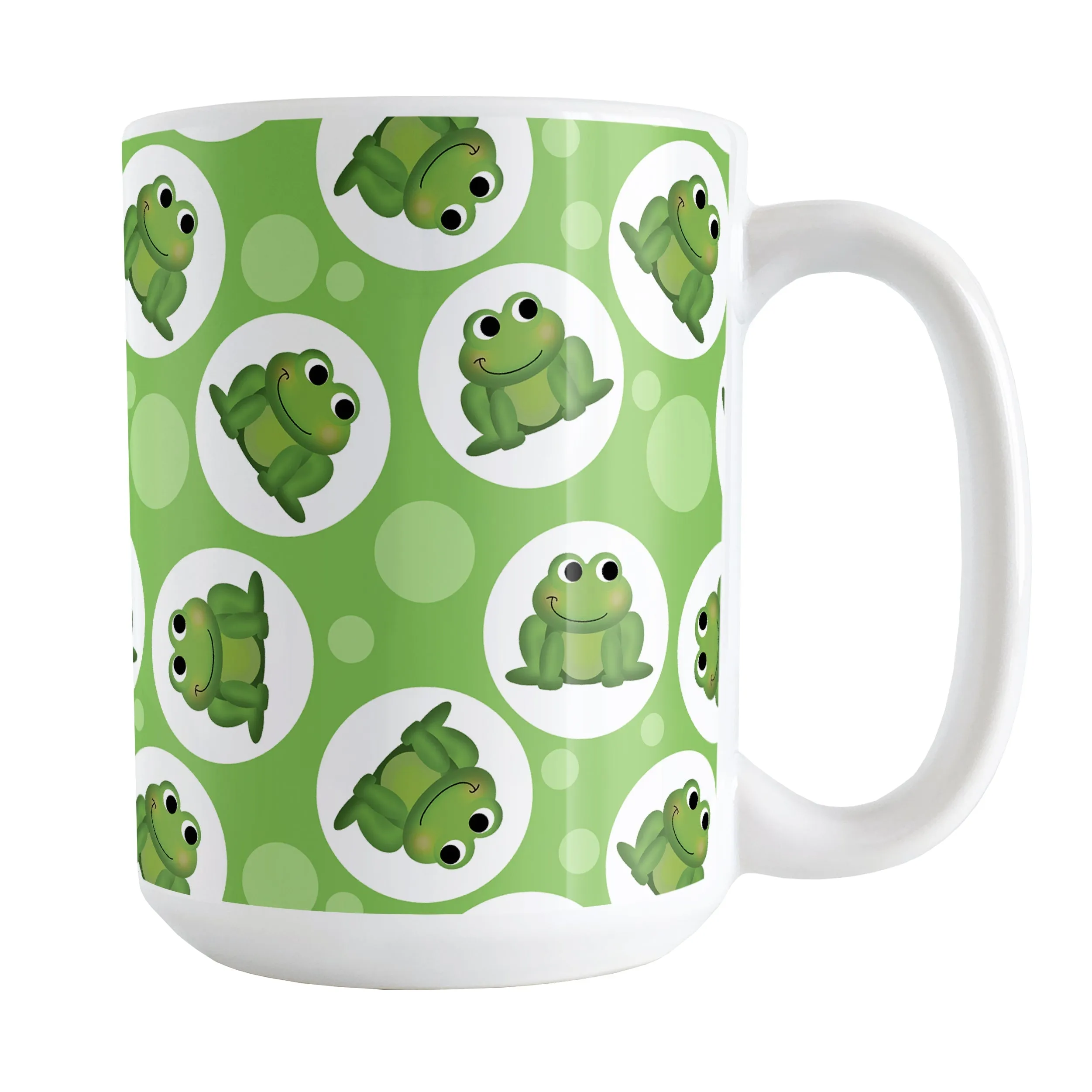 Cute Green Frog Pattern Mug