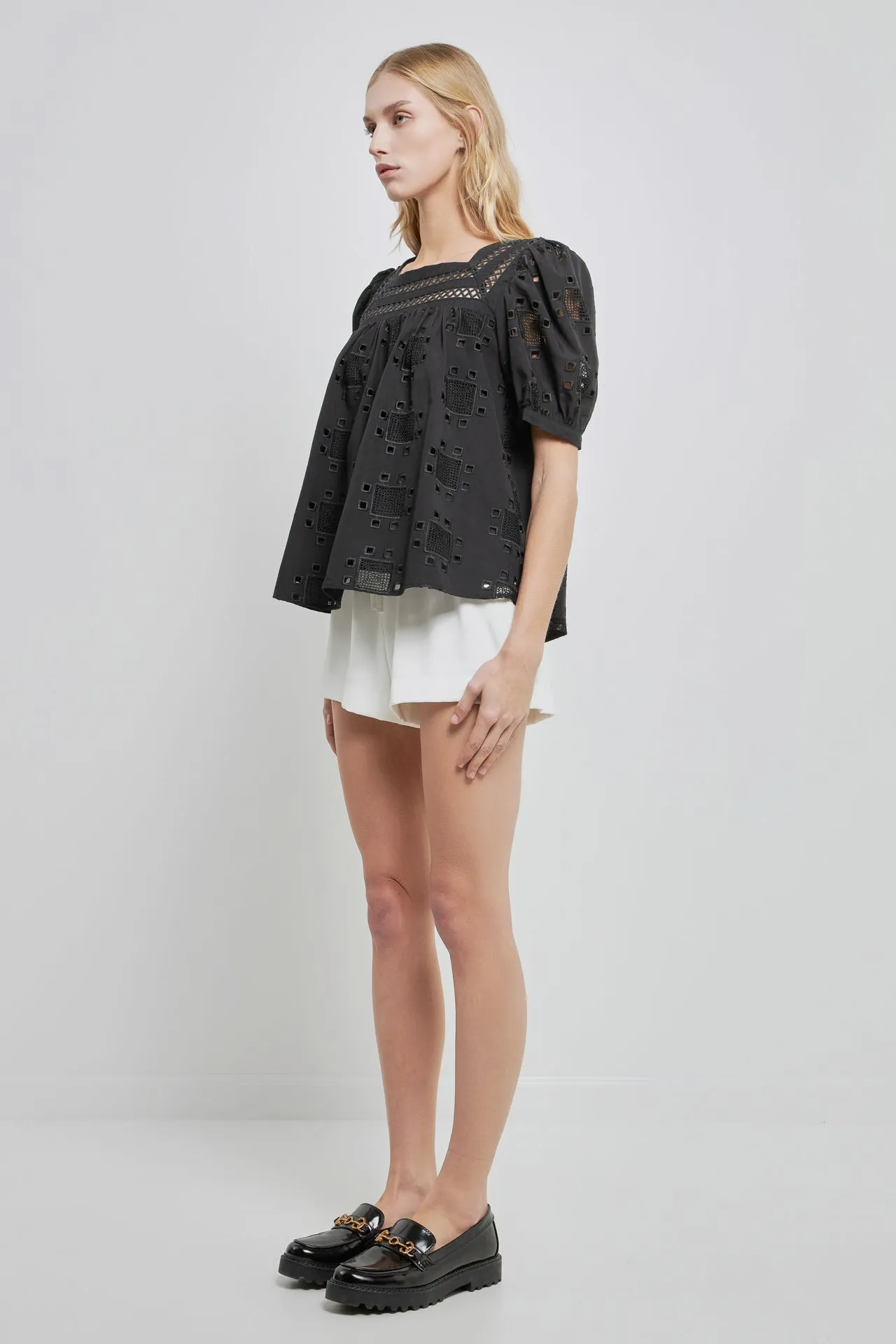 English Factory - Square Neck Embroidered Top