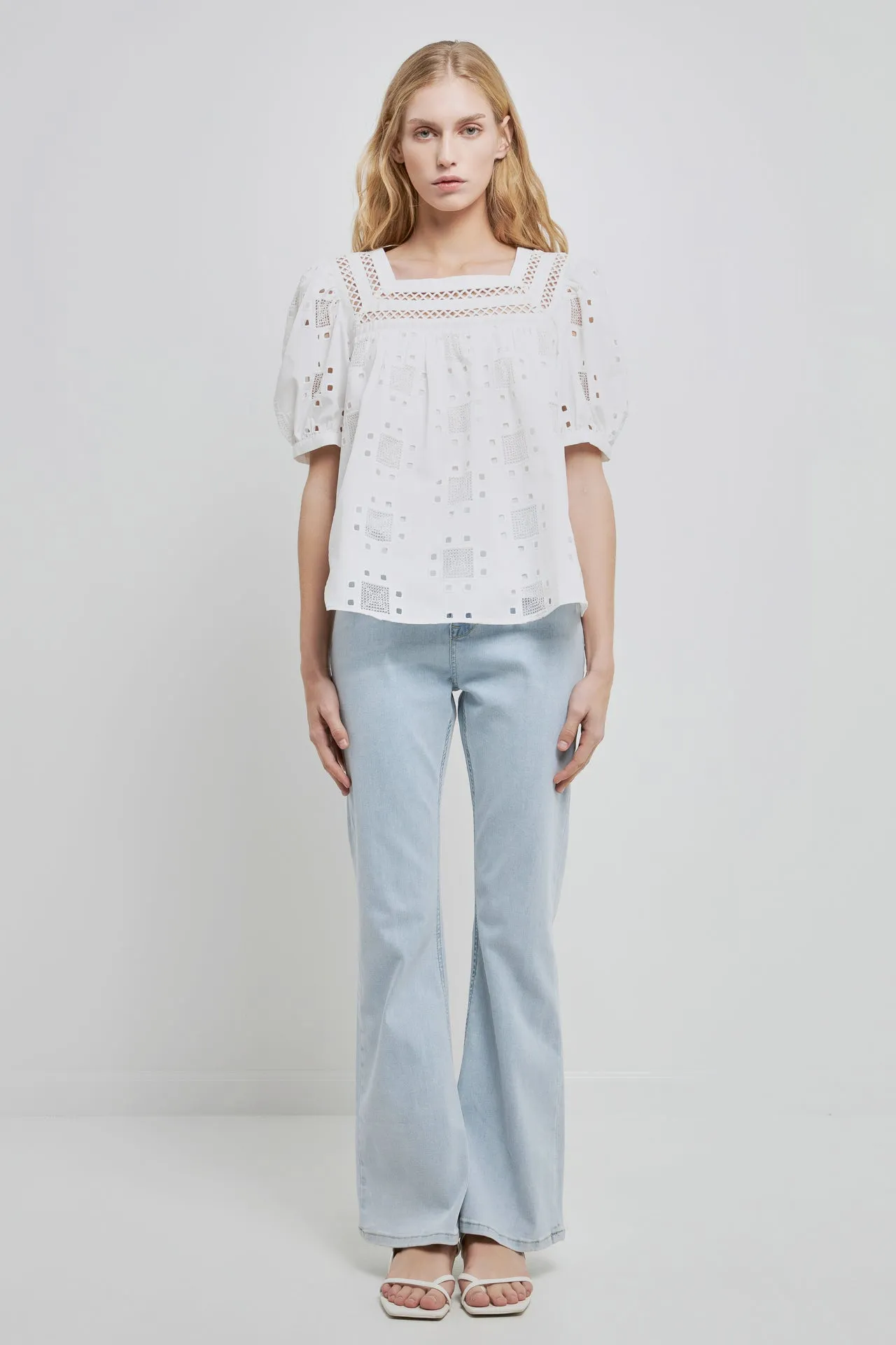 English Factory - Square Neck Embroidered Top