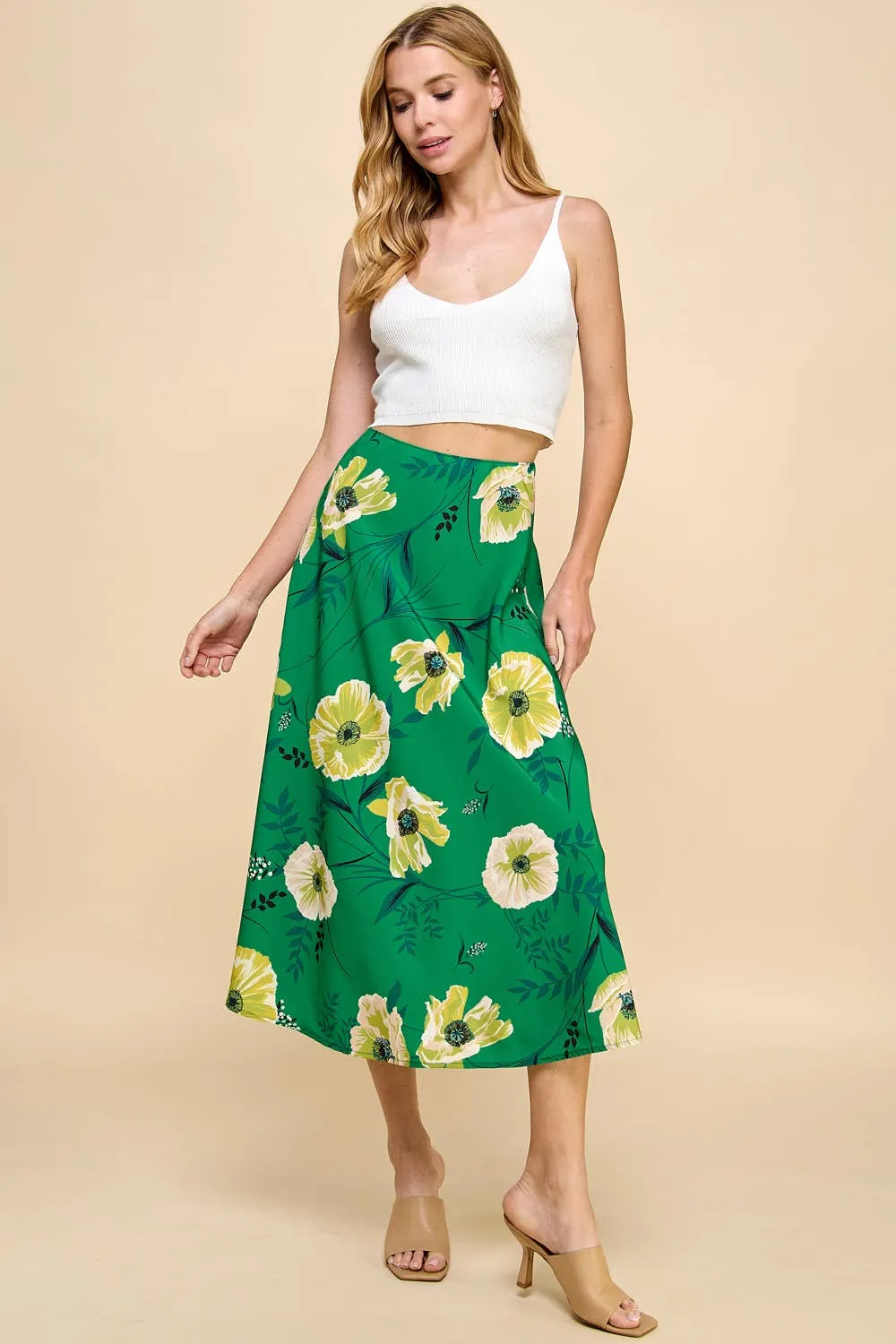 Floral Printed A Line Skirt