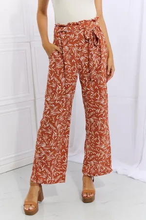 Full Size Printed Pants in Red Orange