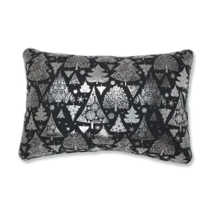 Indoor Metallic Christmas Trees Grey Rectangular Throw Pillow