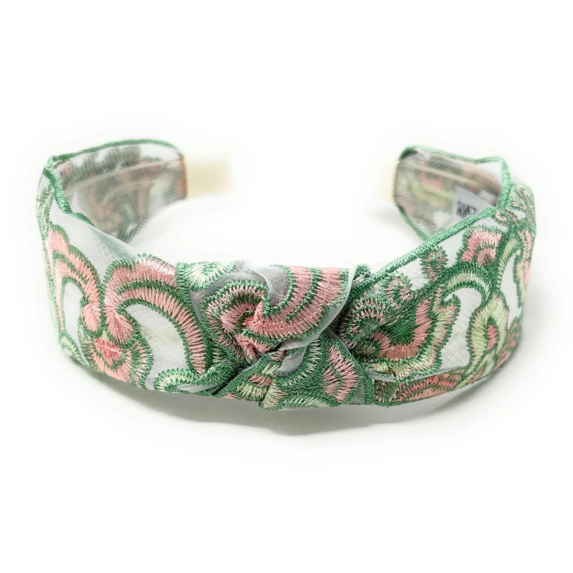 Ivy Embroidered Sheer Knot Headband