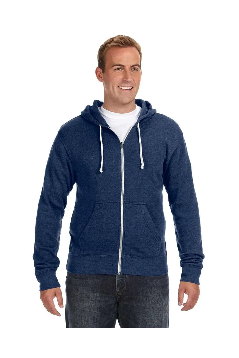 J America JA8872: Adult Triblend Full-Zip Fleece Hood