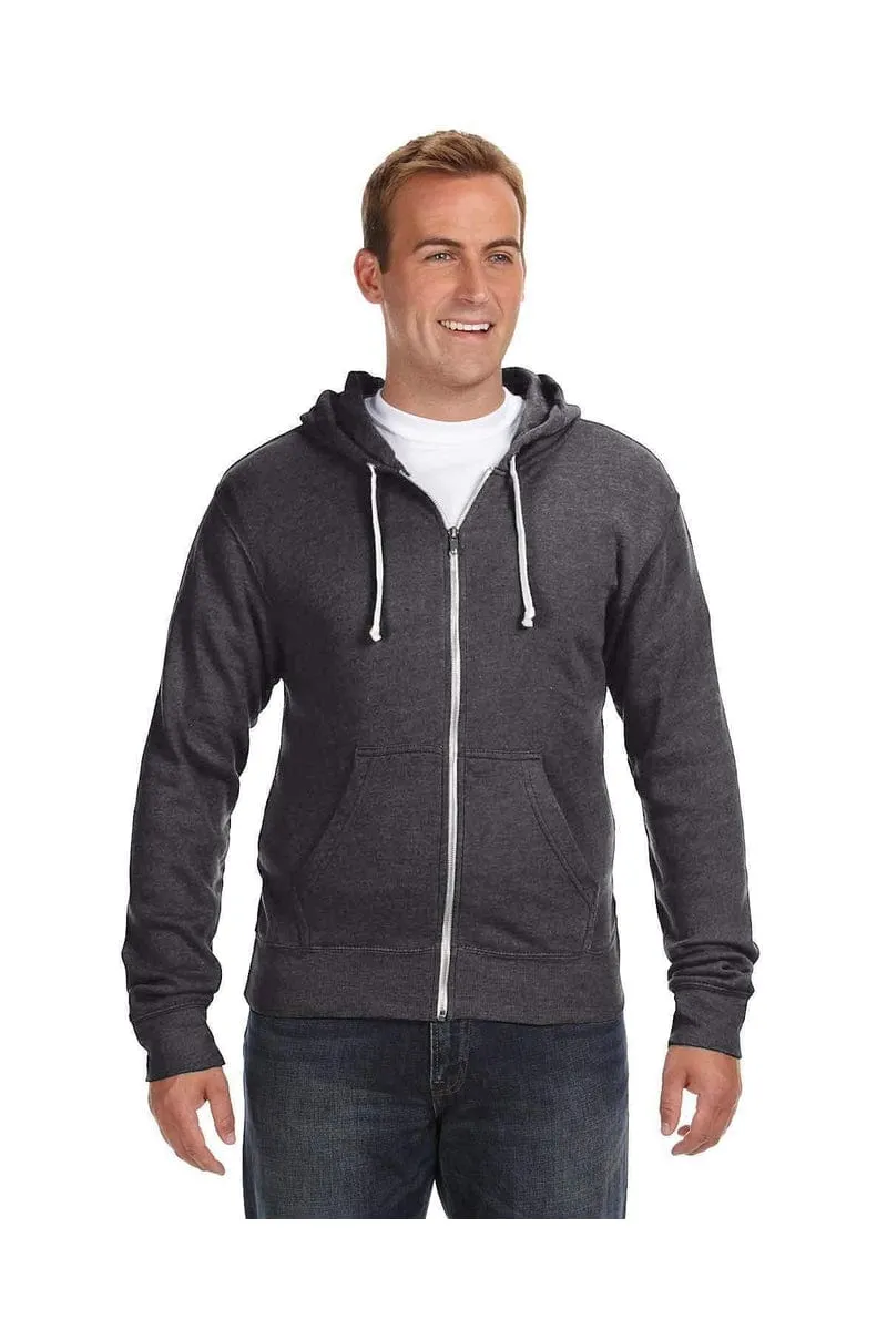 J America JA8872: Adult Triblend Full-Zip Fleece Hood