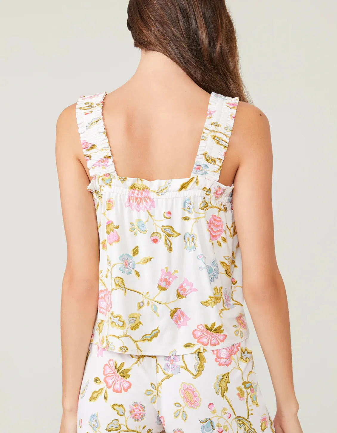 Jane Jacobean Cream Pajama Tank Top