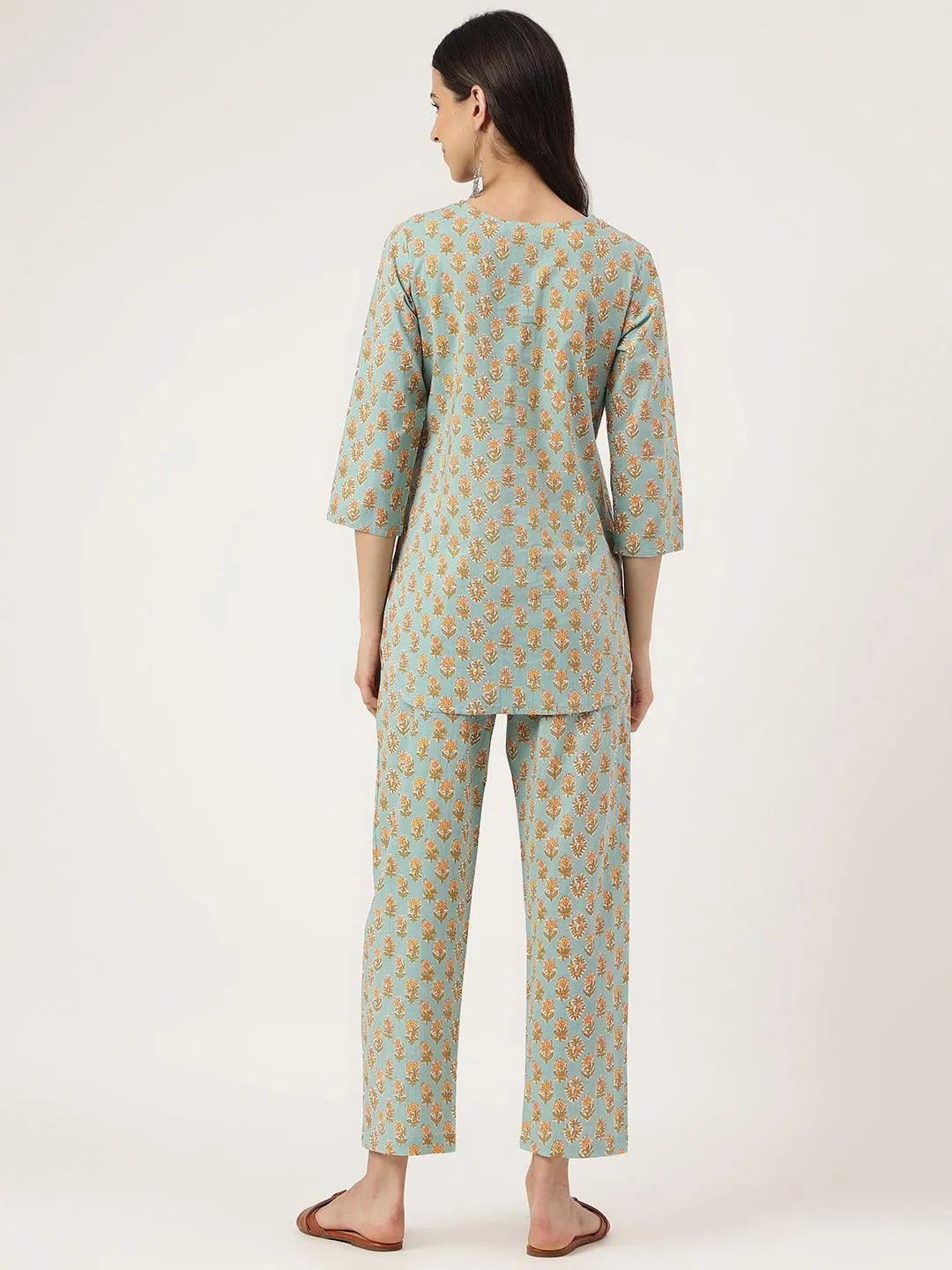 Jashvi light Green Printed Loungewear/Nightwear