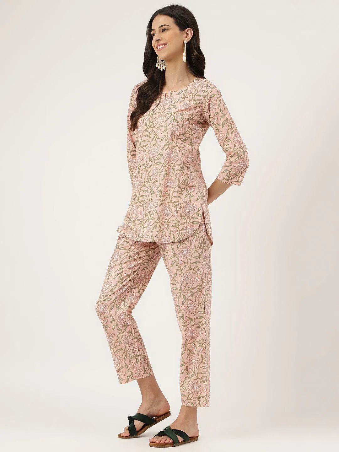 Jashvi Pink Printed Loungewear/Nightwear