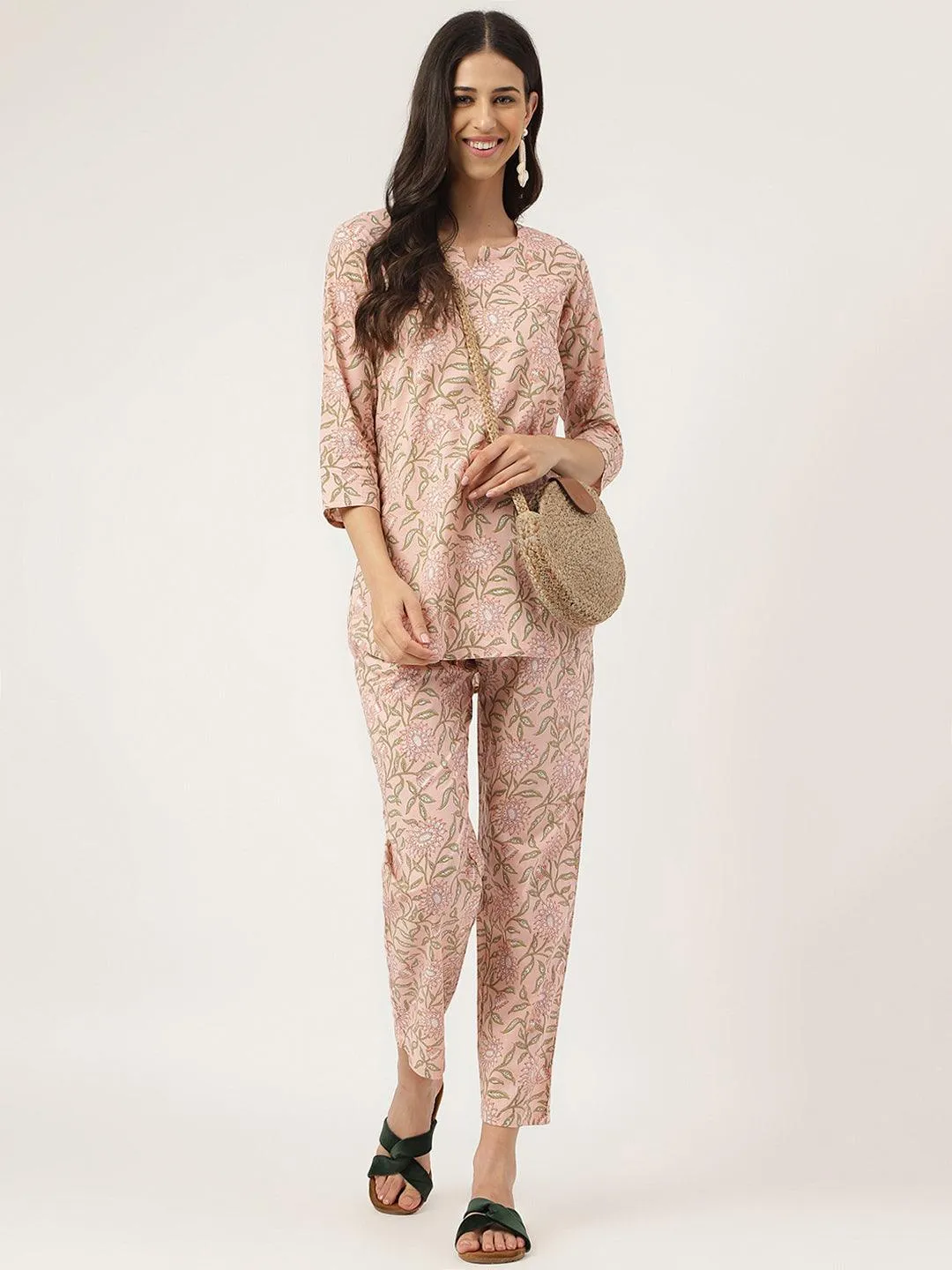 Jashvi Pink Printed Loungewear/Nightwear