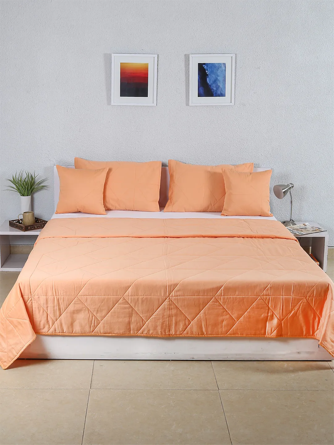 Khubaani Double Bedcover (Peach)