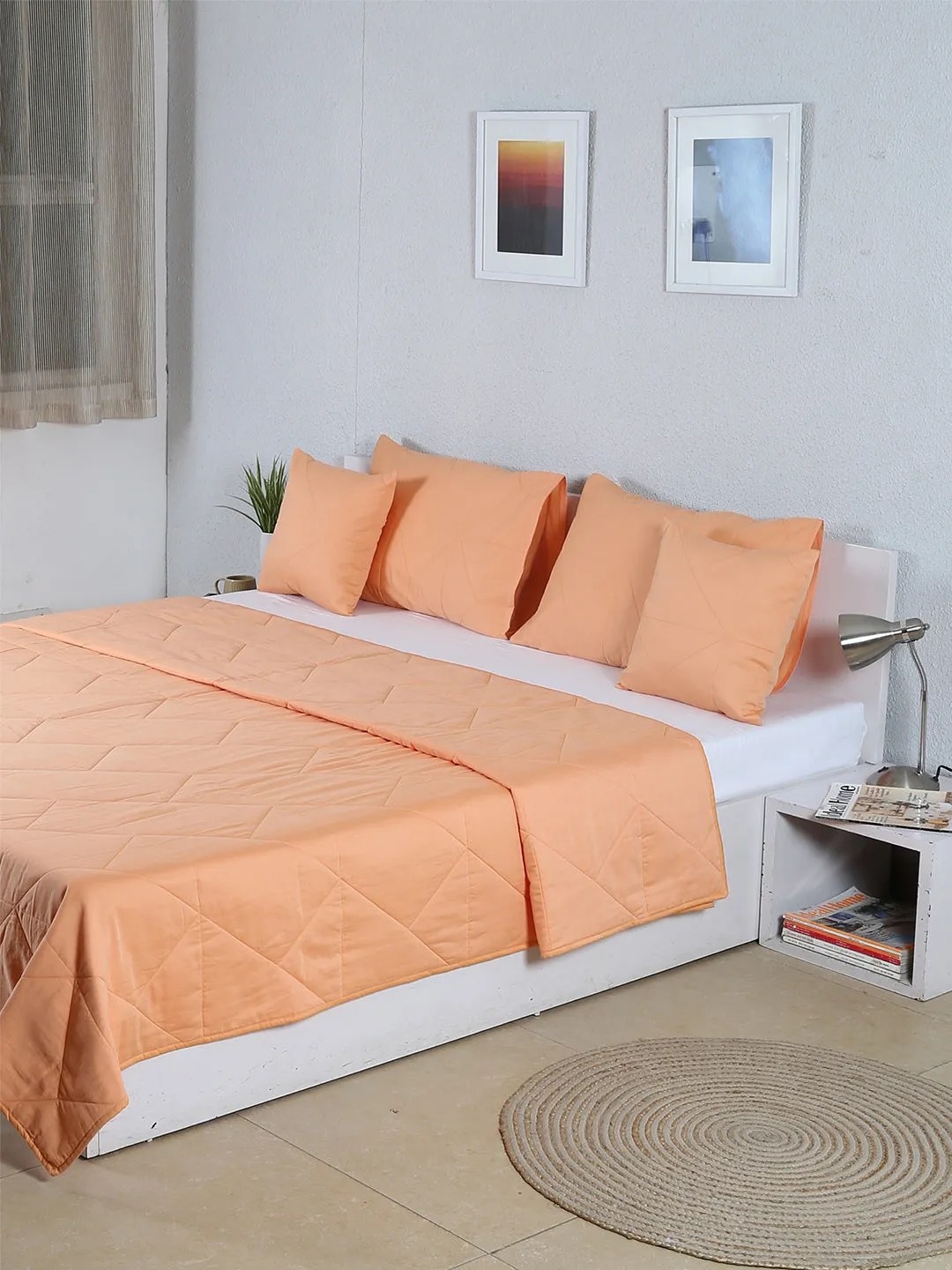 Khubaani Double Bedcover (Peach)