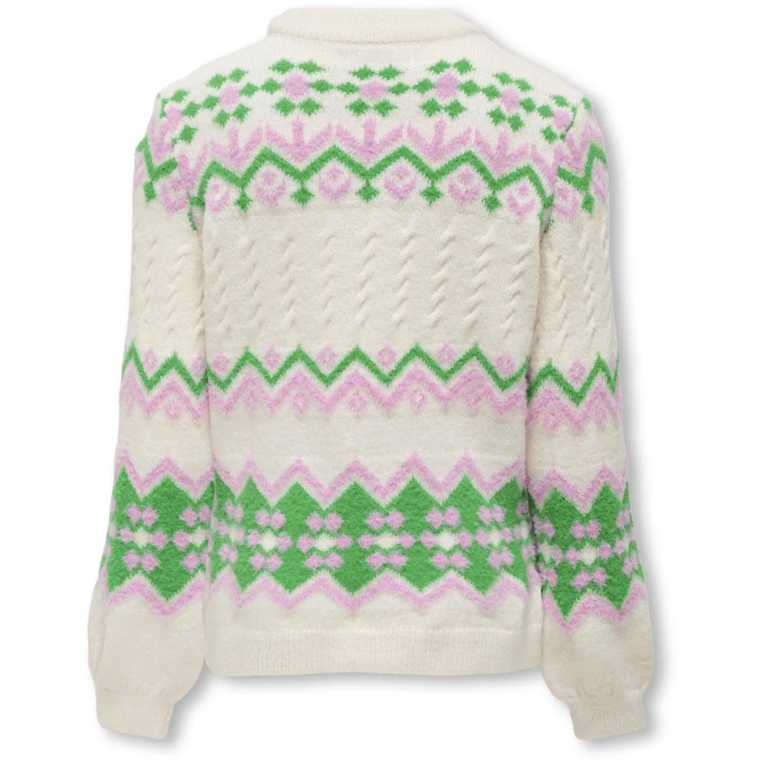 kids ONLY Cloud Dancer Bonbon / Island Green Annabelle Pullover Knit