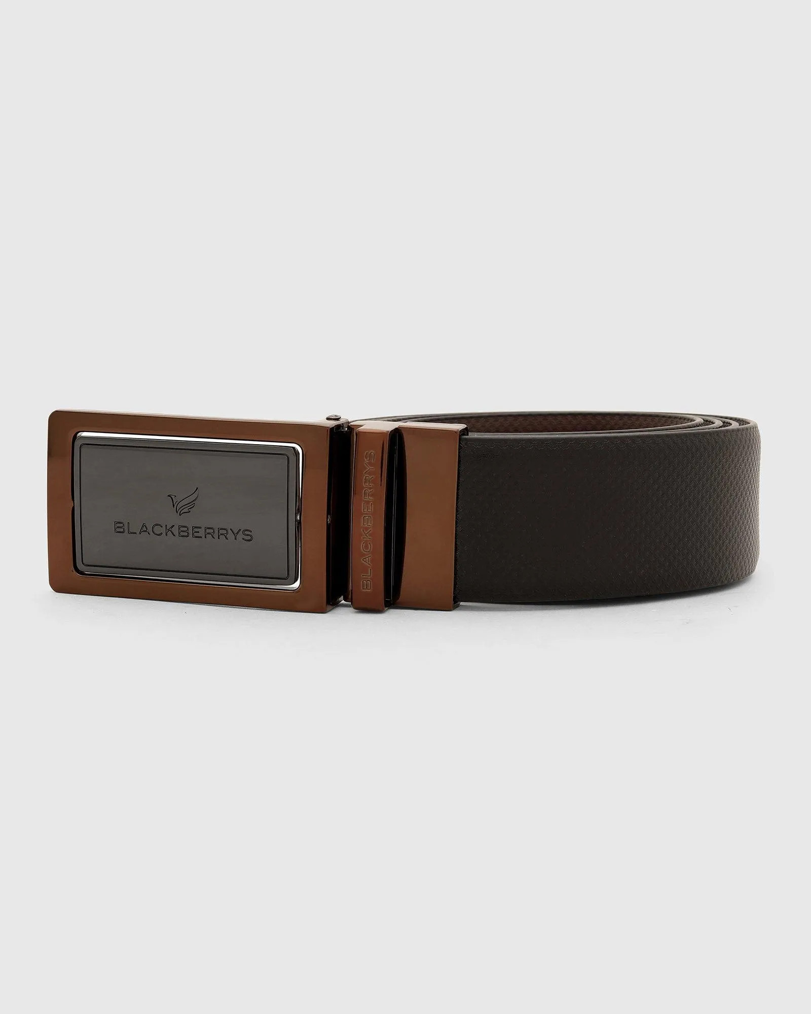 Leather Reversible Black & Brown Textured Belt - Trey