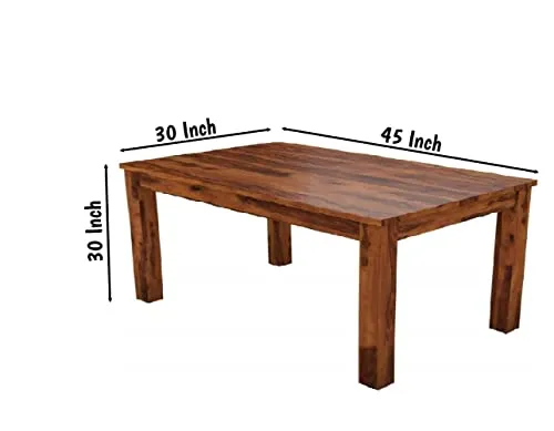 LYCAWOOD Sheesham Wood Urban 4 Seater Dining Table 4 Chairs with Cushion | Wooden Dining Room Sets Dinner Table Furniture for Living Room Home Hotels - Teak Finish