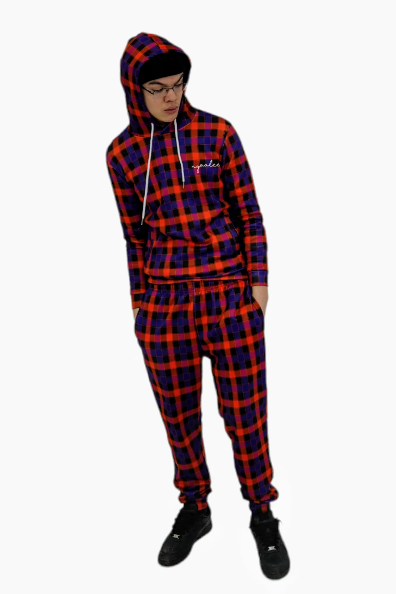 Men’s Casual Purple Stripe Tracksuit Set – Comfortable & Trendy Two-Piece Outfit for Relaxed Days