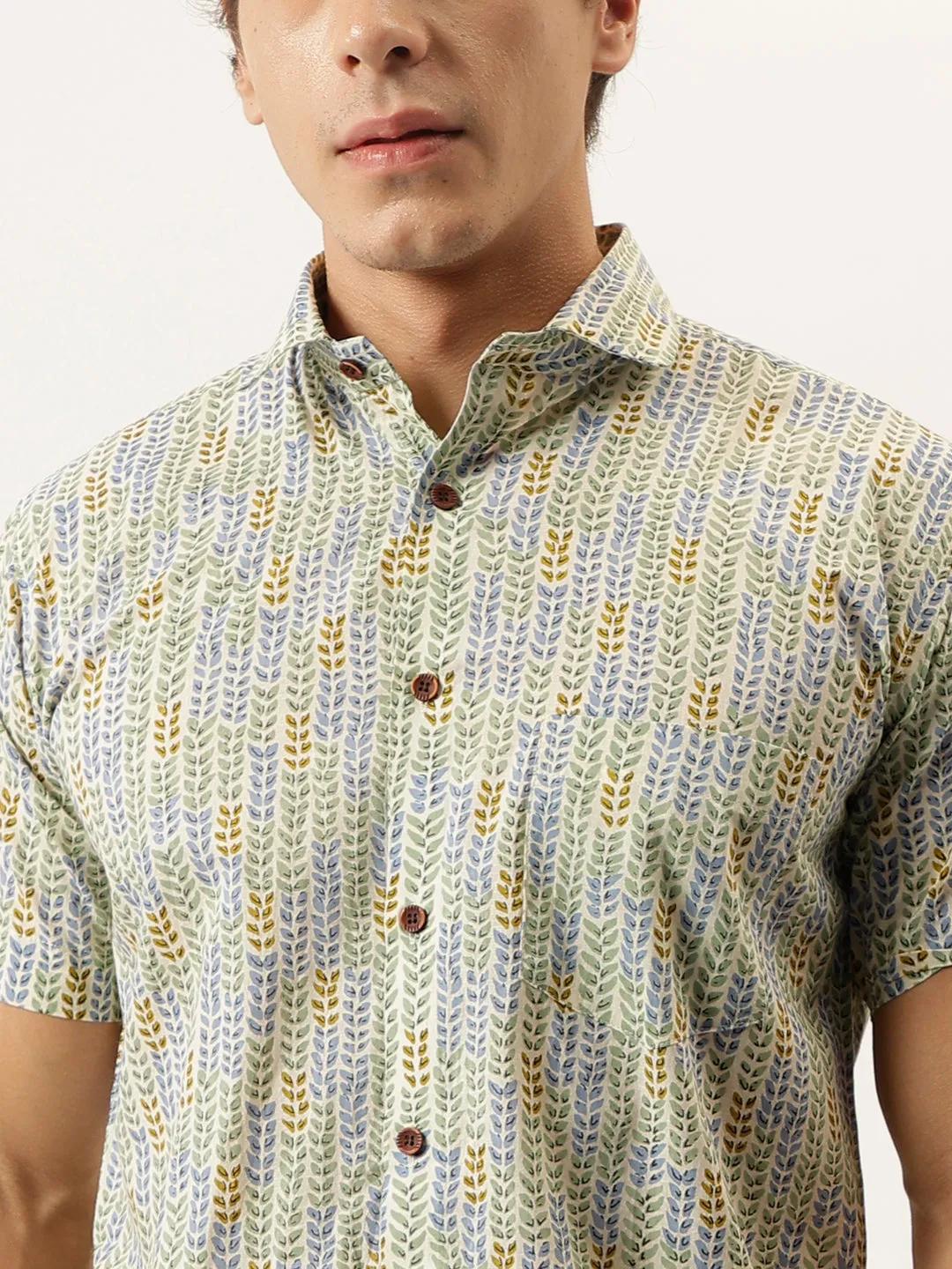 Millennial Men Pista Printed Cotton Half Sleeve Shirts