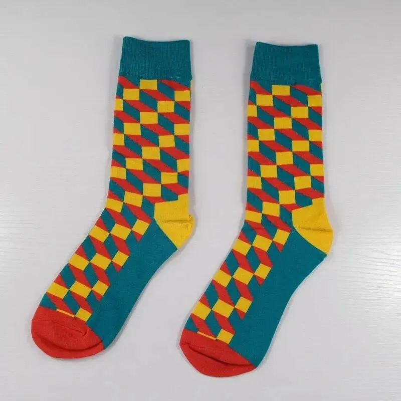 New Stylish Plaid Socks For Men