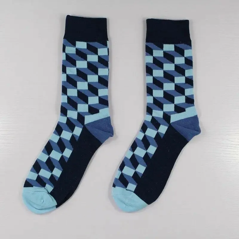 New Stylish Plaid Socks For Men