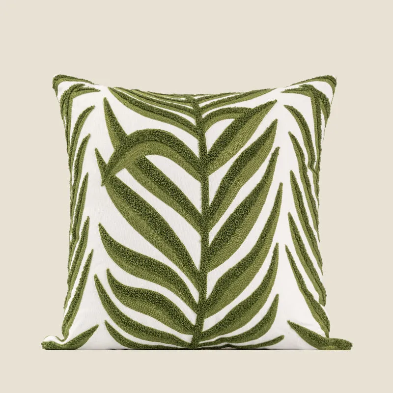 Pear / Green Leaf Patterned Pillow