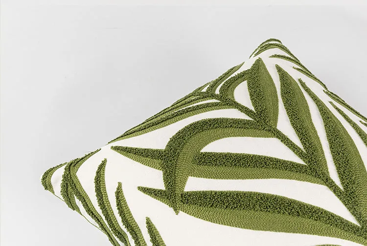 Pear / Green Leaf Patterned Pillow