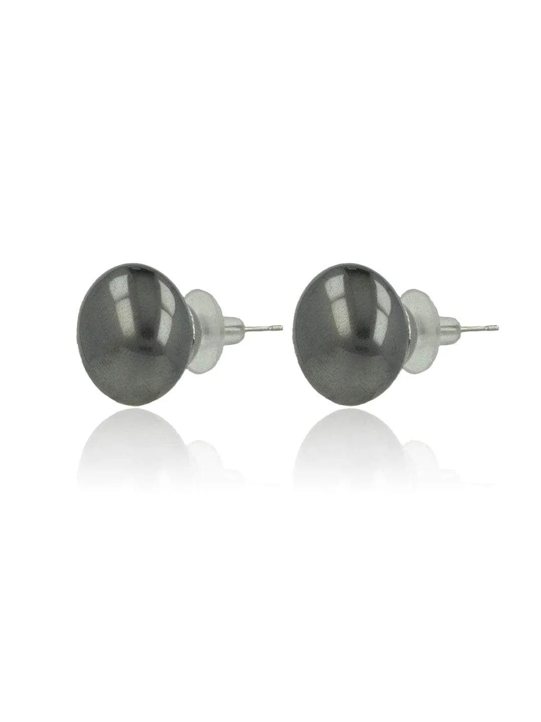 Pearl Statement Studs Gray