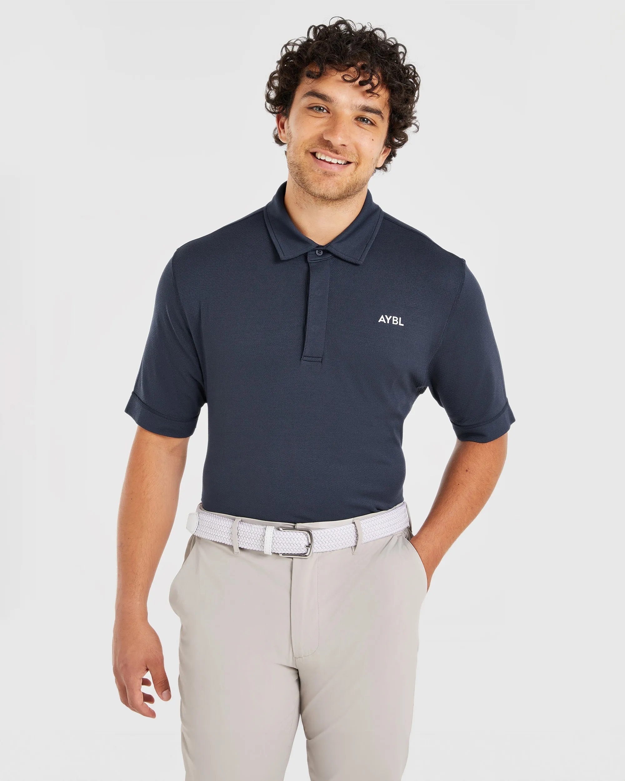 Performance Seamless Polo Shirt - Navy