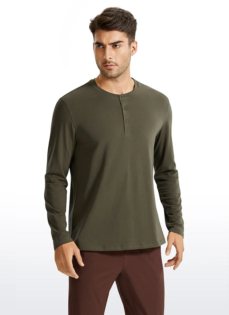 Pima Cotton Henley Long Sleeve