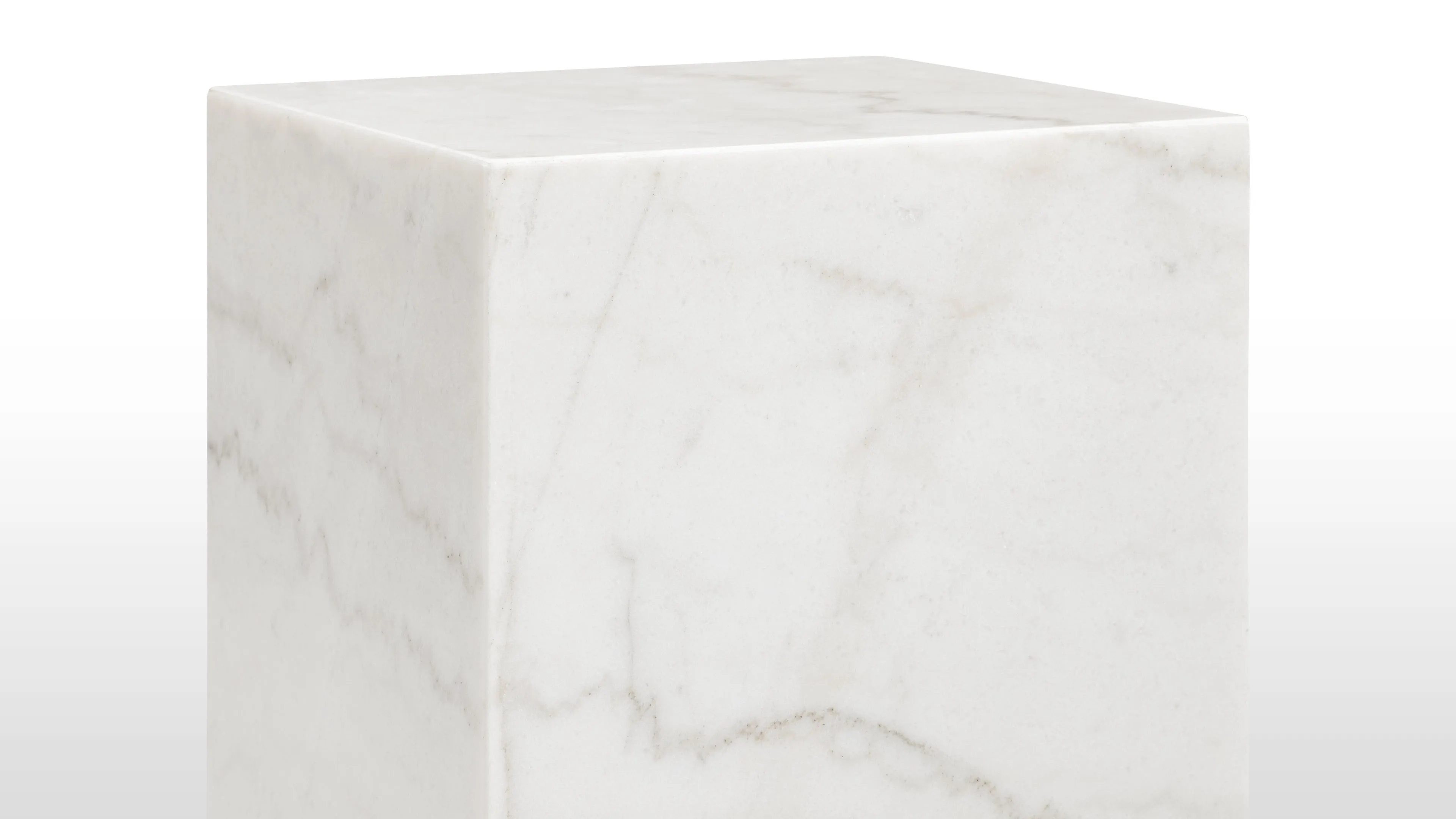 Plinth - Plinth Side Table, White Marble