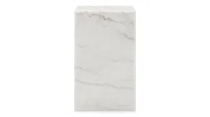 Plinth - Plinth Side Table, White Marble