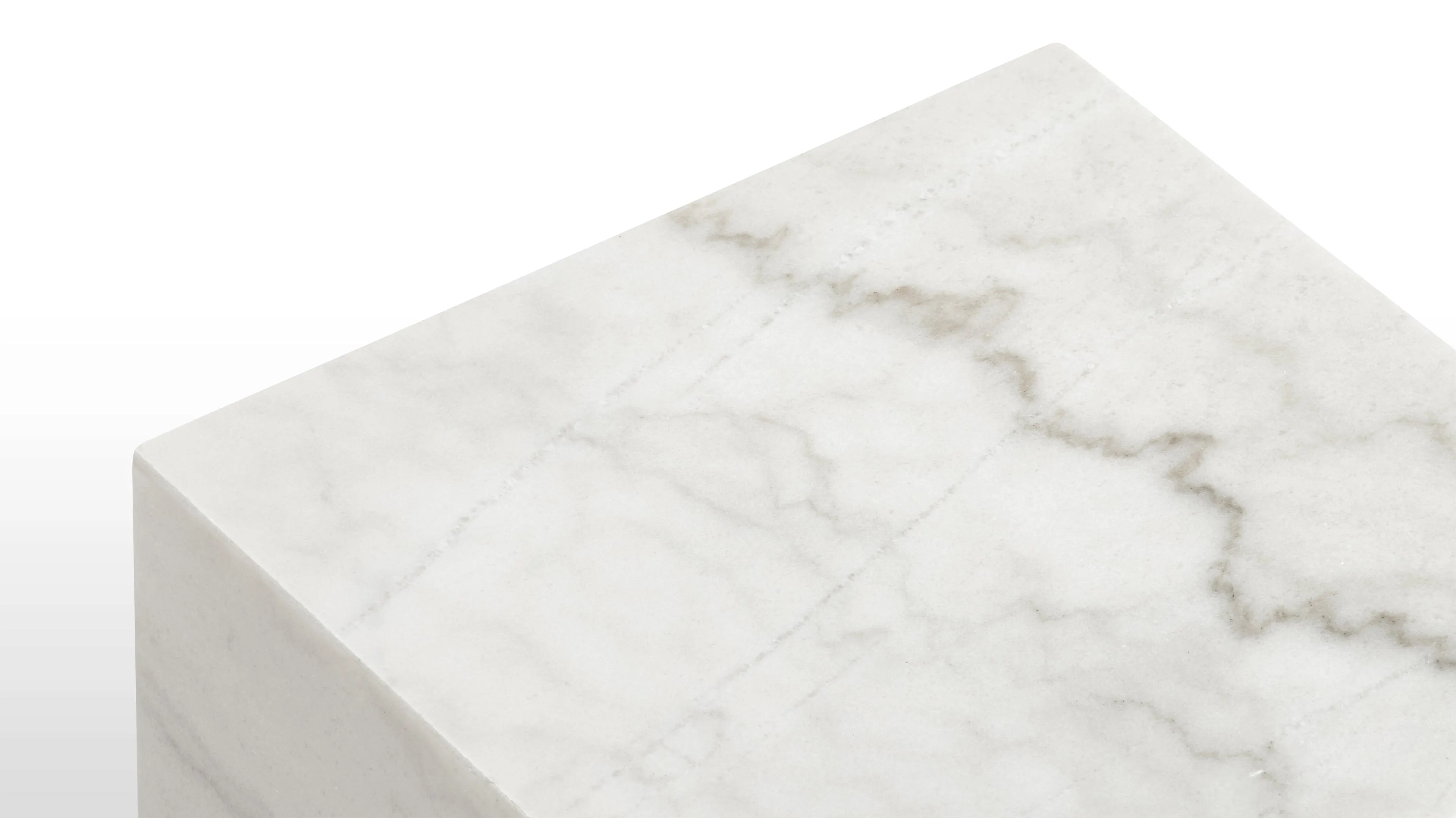 Plinth - Plinth Side Table, White Marble